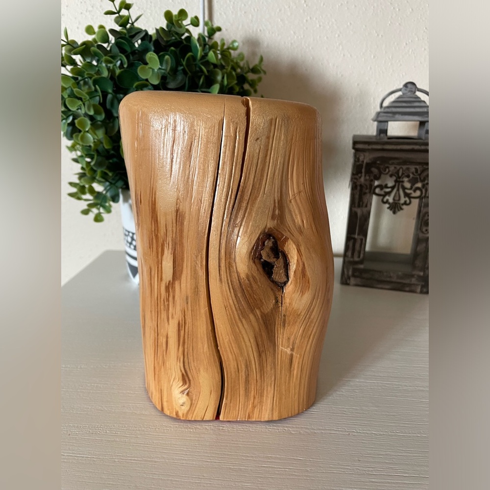Large Natural TeaLight  Candle Holder from Pine Wood Unique Shape Home Decor